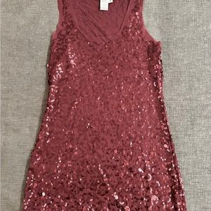 Max Studio Sequin Sheer Tank Top Sz S